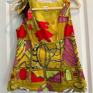 Anthropologie Esme & Esyllte Vibrant Abstract Women's Sleeveless Top, EUC, 2